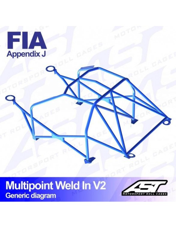 Roll cage FORD Escort (Mk3 / Mk4) 3-door Coupe multi-point welded in V2