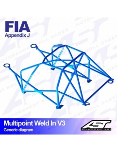 Roll cage FORD Sierra (MK1 / Mk2 / Mk3) 3 Door Coupe RWD Multipoint Welded V3
