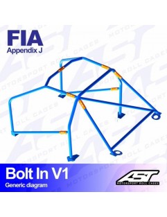 HONDA Civic (EF / ED / EE) 3-door hatchback roll cage bolted to V1