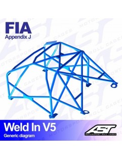 Welded HONDA Civic (EK) 3-door Hatchback roll cage in V5