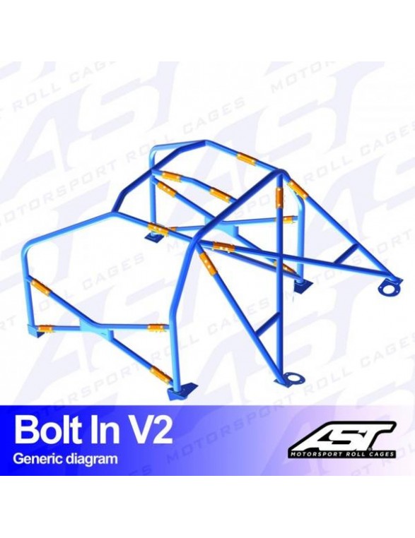 HONDA CRX (EF / ED / EE) 3-door Coupe roll cage bolted into V2