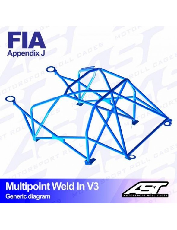 HONDA wtegra roll cage (DB, DC) 3 door Coupe multi-point welded in V3