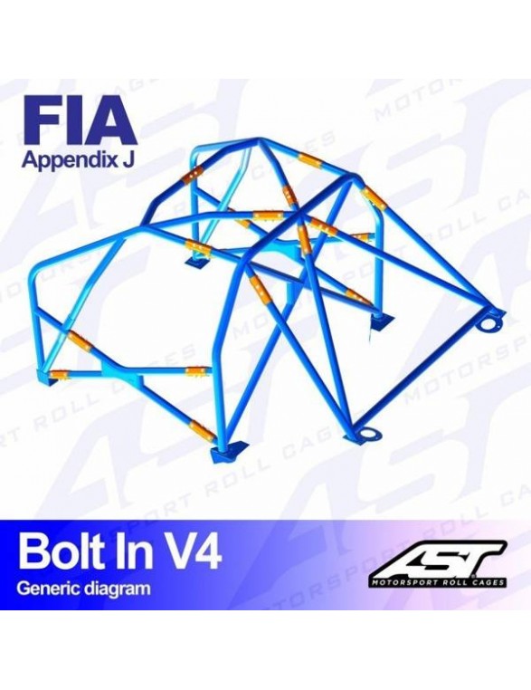 V4 bolted-together HONDA Civic (FN) 3-door hatchback roll cage