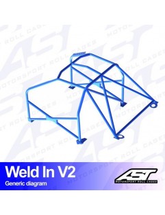 Nissan Silvia roll cage (PS13) 2-door Coupe welded in V2