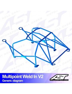 Nissan Silvia roll cage (PS13) 2-door Coupe multi-point welded in V2