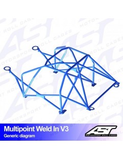 NISSAN Silvia Roll Cage (PS13) 2 Door Coupe Multipoint Svejset Bur i V3