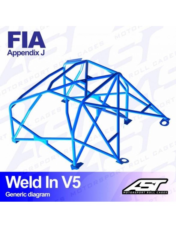 Opel Vectra roll cage (A) 4-door Sedan FWD welded to V5