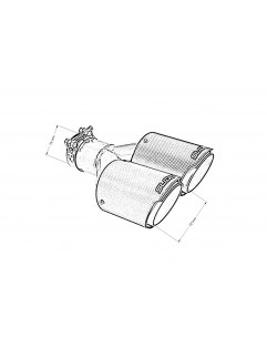 Double tip Muffler 101mm 76mm slide input