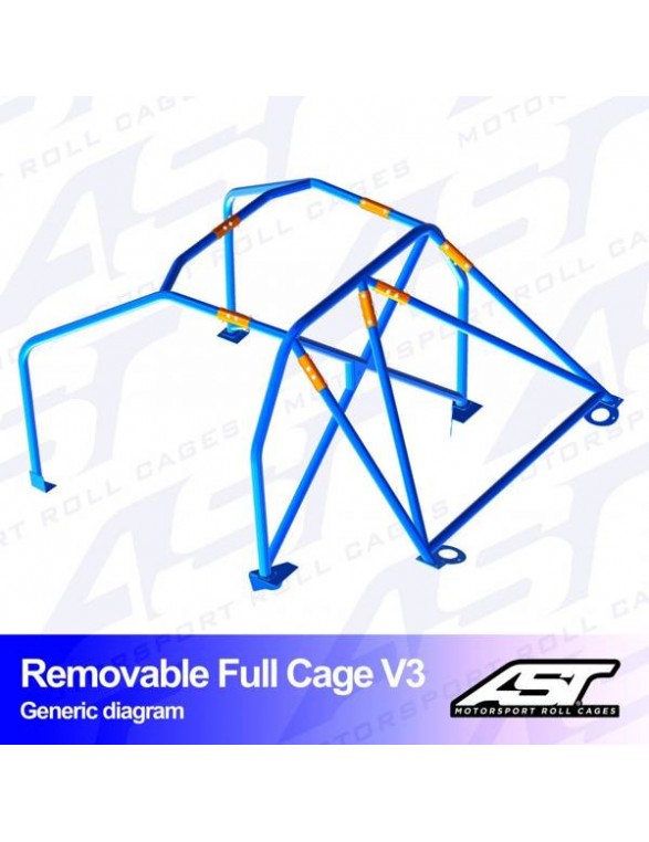 TOYOTA MR-2 (W20) Roll Cage 2 Door Roadster Detachable Full Roll V3