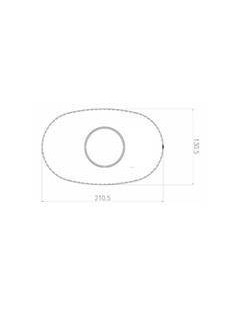  Äänenvaimentimen suojus soikea keskusulostulo 69mm 127x203mm