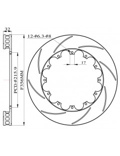 Bromsskivor skurna för Big Brake 356mm 2009-2015 set