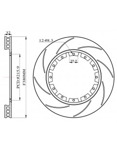 Brake discs cut for the Big Brake 380mm 2015+ set