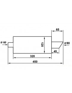 TurboWorks End Muffler 90mm, input 63.5mm
