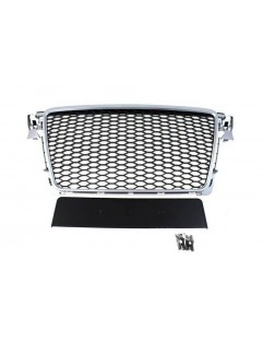 Grill Audi A4 B8 RS-Style Silver-Black 08-12 PDC