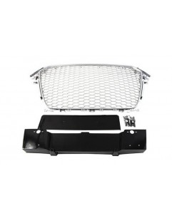 Grill Audi A4 B8 RS-Style Silver-Black 12-15 PDC