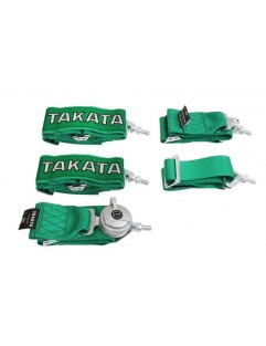 Pasy sportowe 5p 3" Zielone Takata Replica harness